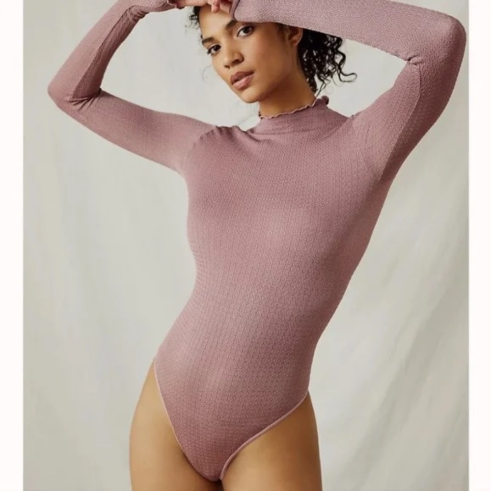 NWT FREE PEOPLE INTIMATELY Make It A Mock Neck Seamless Bodysuit